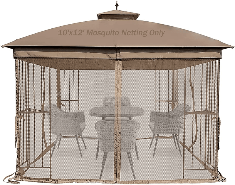Warmally Replacement Mosquito Netting Mesh Sidewall Curtain with Zipper for 10’ x 10’ Gazebo Canopy Tent Black Home & Garden > Lawn & Garden > Outdoor Living > Outdoor Structures > Canopies & Gazebos Warmally Brown 10'x12' 