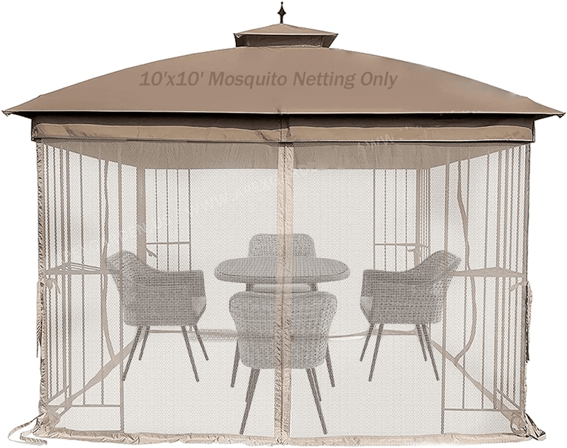 Warmally Replacement Mosquito Netting Mesh Sidewall Curtain with Zipper for 10’ x 10’ Gazebo Canopy Tent Black Home & Garden > Lawn & Garden > Outdoor Living > Outdoor Structures > Canopies & Gazebos Warmally Beige 10'x10' 
