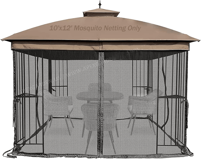 Warmally Replacement Mosquito Netting Mesh Sidewall Curtain with Zipper for 10’ x 10’ Gazebo Canopy Tent Black Home & Garden > Lawn & Garden > Outdoor Living > Outdoor Structures > Canopies & Gazebos Warmally Black 10'x12' 
