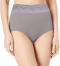 Warner's Women's No Pinching No Problem Microfiber with Lace Brief Panty Apparel & Accessories > Clothing > Underwear & Socks > Underwear Warner's Graphite Gray Large 