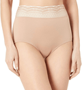 Warner's Women's No Pinching No Problem Microfiber with Lace Brief Panty Apparel & Accessories > Clothing > Underwear & Socks > Underwear Warner's Toasted Almond Large 