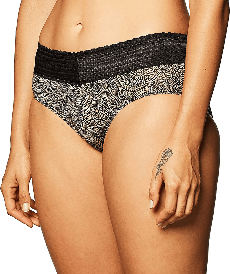 Warner's Women's No Pinching No Problems Lace Hipster Panty Apparel & Accessories > Clothing > Underwear & Socks > Underwear Warner's Toasted Almond/Black Swirl Pant Small 