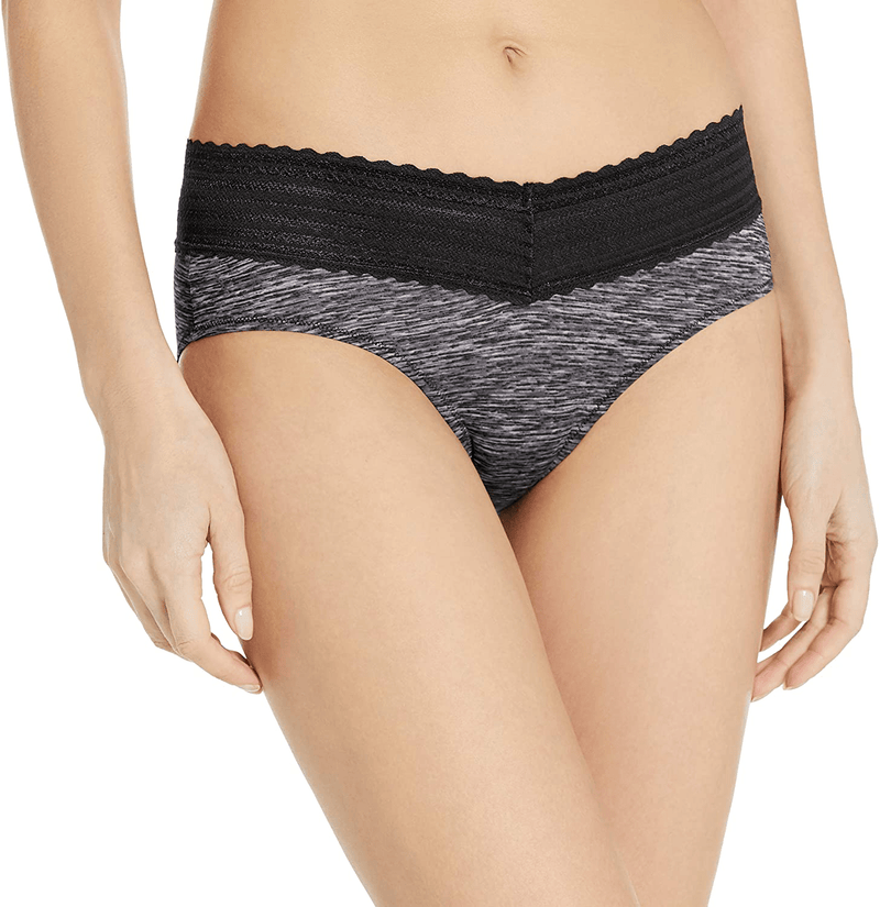 Warner's Women's No Pinching No Problems Lace Hipster Panty Apparel & Accessories > Clothing > Underwear & Socks > Underwear Warner's Charcoal Heather Print Large 