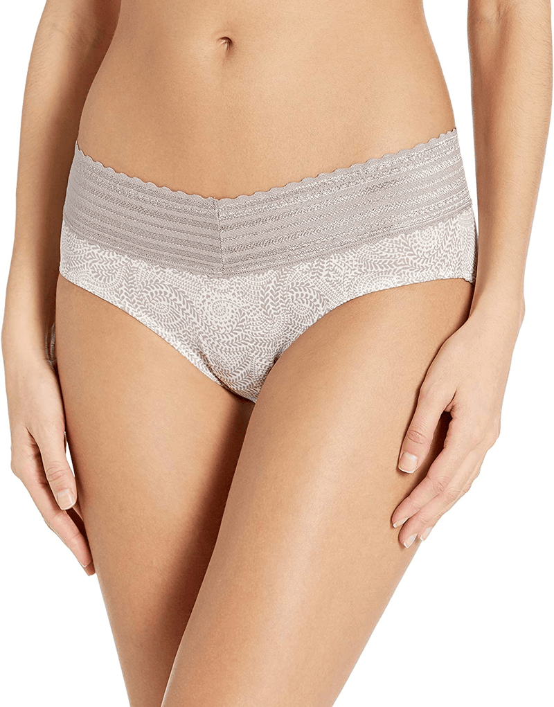 Warner's Women's No Pinching No Problems Lace Hipster Panty Apparel & Accessories > Clothing > Underwear & Socks > Underwear Warner's White and Mink Swirl Small 