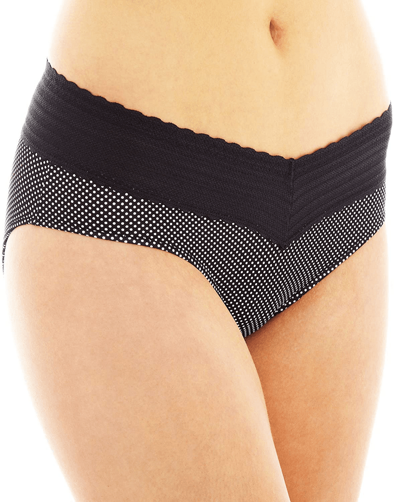 Warner's Women's No Pinching No Problems Lace Hipster Panty Apparel & Accessories > Clothing > Underwear & Socks > Underwear Warner's Black/White Pin Dot XX-Large 