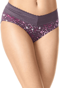 Warner's Women's No Pinching No Problems Lace Hipster Panty  Warner's Fractal Floral Mysterioso Large 