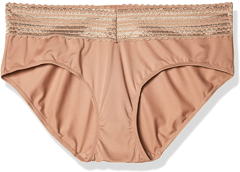 Warner's Women's No Pinching No Problems Lace Hipster Panty  Warner's Toasted Almond Small 