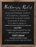 Wartter Rustic Bathroom Rules Sign ,Farmhouse Toilet Wall Decor,Funny Bathroom Wood Framed Wall Art Decorations(11.8X15.8In) (Black) Home & Garden > Kitchen & Dining > Cookware & Bakeware Wartter black  