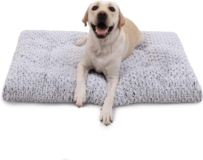Washable Dog Bed Deluxe Plush Dog Crate Beds Fulffy Comfy Kennel Pad Anti-Slip Pet Sleeping Mat for Large, Jumbo, Medium, Small Dogs Breeds