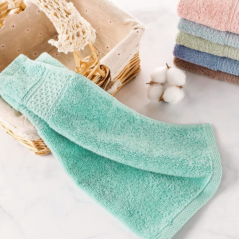 Washcloths for Body and Face - Absorbent Bath Towels Bulk Set, 100% Cotton Hotel Towels for Bathroom in Bulk. Durable,Soft Bath Rags, Wash Rag (Multicolor, Pack of 12) Home & Garden > Linens & Bedding > Towels Chiicol   