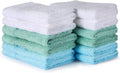 Washcloths for Body and Face - Absorbent Bath Towels Bulk Set, 100% Cotton Hotel Towels for Bathroom in Bulk. Durable,Soft Bath Rags, Wash Rag (Multicolor, Pack of 12) Home & Garden > Linens & Bedding > Towels Chiicol White, Green, Blue  