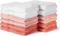 Washcloths for Body and Face - Absorbent Bath Towels Bulk Set, 100% Cotton Hotel Towels for Bathroom in Bulk. Durable,Soft Bath Rags, Wash Rag (Multicolor, Pack of 12) Home & Garden > Linens & Bedding > Towels Chiicol White, Pink, Coral  