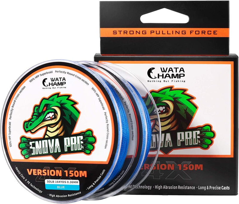 Watachamp Snova Pro Braided Fishing Line 6Lb-100Lb Incredible Superline Abrasion Resistant Braided Lines Super Strong High Performance Sporting Goods > Outdoor Recreation > Fishing > Fishing Lines & Leaders WATA CHAMP Ocean Blue 12LB (5.5KG) 0.12mm-164yds (2pcs) 