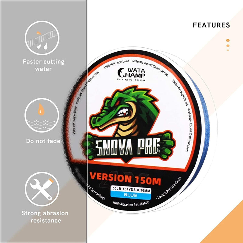 Watachamp Snova Pro Braided Fishing Line 6Lb-100Lb Incredible Superline Abrasion Resistant Braided Lines Super Strong High Performance Sporting Goods > Outdoor Recreation > Fishing > Fishing Lines & Leaders WATA CHAMP   
