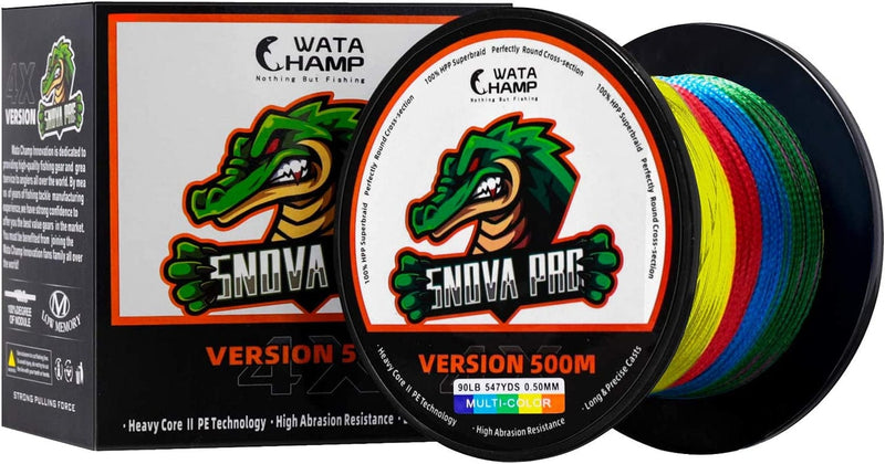 Watachamp Snova Pro Braided Fishing Line 6Lb-100Lb Incredible Superline Abrasion Resistant Braided Lines Super Strong High Performance Sporting Goods > Outdoor Recreation > Fishing > Fishing Lines & Leaders WATA CHAMP Multi-color 80LB (36.4KG) 0.48mm-546yds 