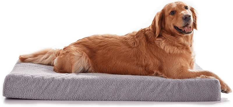 WATANIYA PET Memory Foam Orthopedic Large Dog Bed, Washable Dog Bed for Crate with Cooling Gel Mattress, Waterproof Liner and Plush Removable Cover for Medium Extra Large Jumbo Dogs Animals & Pet Supplies > Pet Supplies > Dog Supplies > Dog Beds WATANIYA PET XX-Large ( 50’’x 34’’x 5’’)  