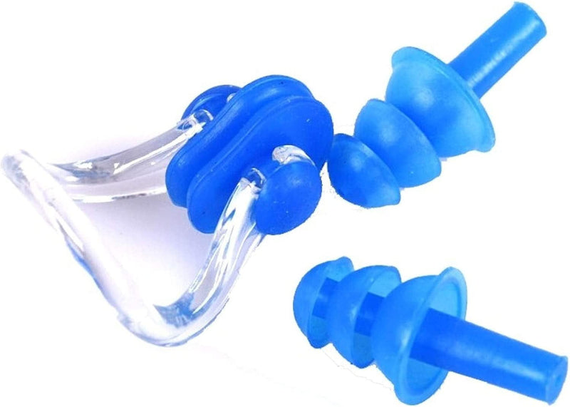 WATER FOXY Swimming Earplugs and Nose Clip - Comfortable Soft Silicone Noseclips & Ear Plugs Perfect for Adults or Kids – Good for Amateur & Experienced Swimmers Sporting Goods > Outdoor Recreation > Boating & Water Sports > Swimming WATER FOXY   