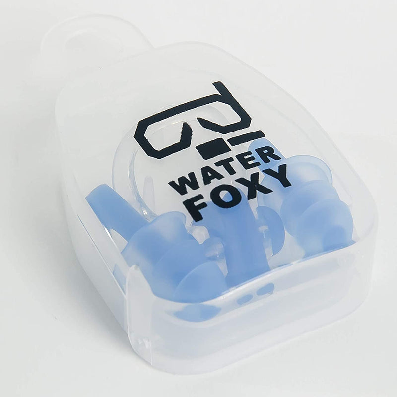 WATER FOXY Swimming Earplugs and Nose Clip - Comfortable Soft Silicone Noseclips & Ear Plugs Perfect for Adults or Kids – Good for Amateur & Experienced Swimmers Sporting Goods > Outdoor Recreation > Boating & Water Sports > Swimming WATER FOXY   