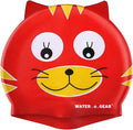 Water Gear Critter Cap - Extremely Durable Swimming Cap for Kids - Great for Improving Swimming Skills and Instilling Confidence in the Water - Long-Lasting Toddler Swimming Cap Sporting Goods > Outdoor Recreation > Boating & Water Sports > Swimming > Swim Caps Water Gear RED CAT  