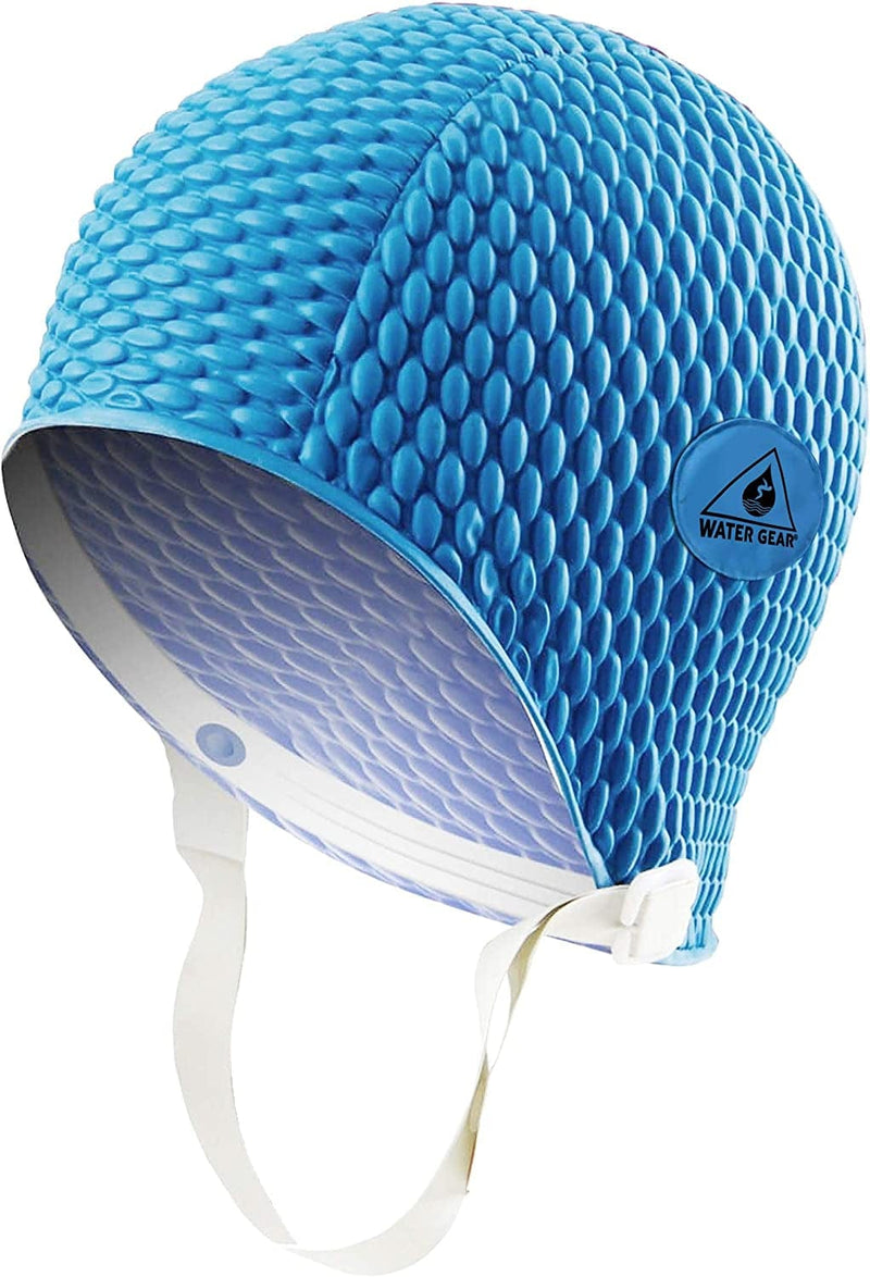 Water Gear Natural Rubber Swim Bubble Cap Sporting Goods > Outdoor Recreation > Boating & Water Sports > Swimming > Swim Caps Water Gear Blue Small 