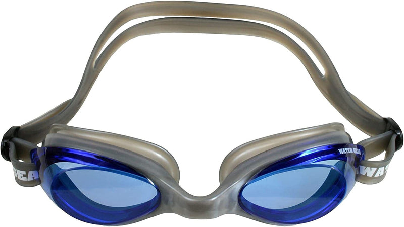 Water Gear Racer Anti-Fog Swimming Goggles - Great for Pool and Diving - Unisex Sporting Goods > Outdoor Recreation > Boating & Water Sports > Swimming > Swim Goggles & Masks Water Gear Blue W/ Silver Frame  