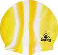 Water Gear Silicone Adult Swim Cap - Flexible Unisex Waterproof - Great for Short and Long Hair - Improve Your Performance - Women Men and Teens -Triathlon Swimmers and Athletes Sporting Goods > Outdoor Recreation > Boating & Water Sports > Swimming > Swim Caps Water Gear YELLOW/WHITE  