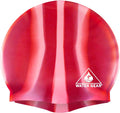 Water Gear Silicone Adult Swim Cap - Flexible Unisex Waterproof - Great for Short and Long Hair - Improve Your Performance - Women Men and Teens -Triathlon Swimmers and Athletes Sporting Goods > Outdoor Recreation > Boating & Water Sports > Swimming > Swim Caps Water Gear RED/WHITE  