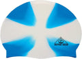 Water Gear Silicone Adult Swim Cap - Flexible Unisex Waterproof - Great for Short and Long Hair - Improve Your Performance - Women Men and Teens -Triathlon Swimmers and Athletes Sporting Goods > Outdoor Recreation > Boating & Water Sports > Swimming > Swim Caps Water Gear X-WHITE/BLUE  