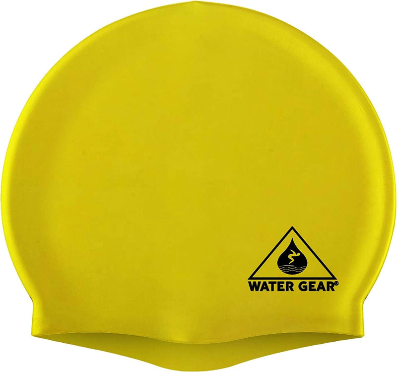 Water Gear Silicone Adult Swim Cap - Flexible Unisex Waterproof - Great for Short and Long Hair - Improve Your Performance - Women Men and Teens -Triathlon Swimmers and Athletes Sporting Goods > Outdoor Recreation > Boating & Water Sports > Swimming > Swim Caps Water Gear RED/WHITE/BLUE  