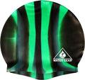 Water Gear Silicone Adult Swim Cap - Flexible Unisex Waterproof - Great for Short and Long Hair - Improve Your Performance - Women Men and Teens -Triathlon Swimmers and Athletes Sporting Goods > Outdoor Recreation > Boating & Water Sports > Swimming > Swim Caps Water Gear GREEN/BLACK  