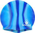 Water Gear Silicone Adult Swim Cap - Flexible Unisex Waterproof - Great for Short and Long Hair - Improve Your Performance - Women Men and Teens -Triathlon Swimmers and Athletes Sporting Goods > Outdoor Recreation > Boating & Water Sports > Swimming > Swim Caps Water Gear BLUE/BLUE  