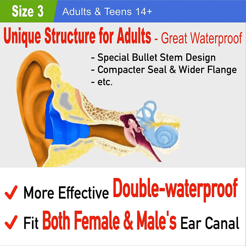 WaterDam Swimming Ear Plugs Great Waterproof Ultra Comfy Earplugs Prevent Swimmer's Ear Sporting Goods > Outdoor Recreation > Boating & Water Sports > Swimming WaterDam   