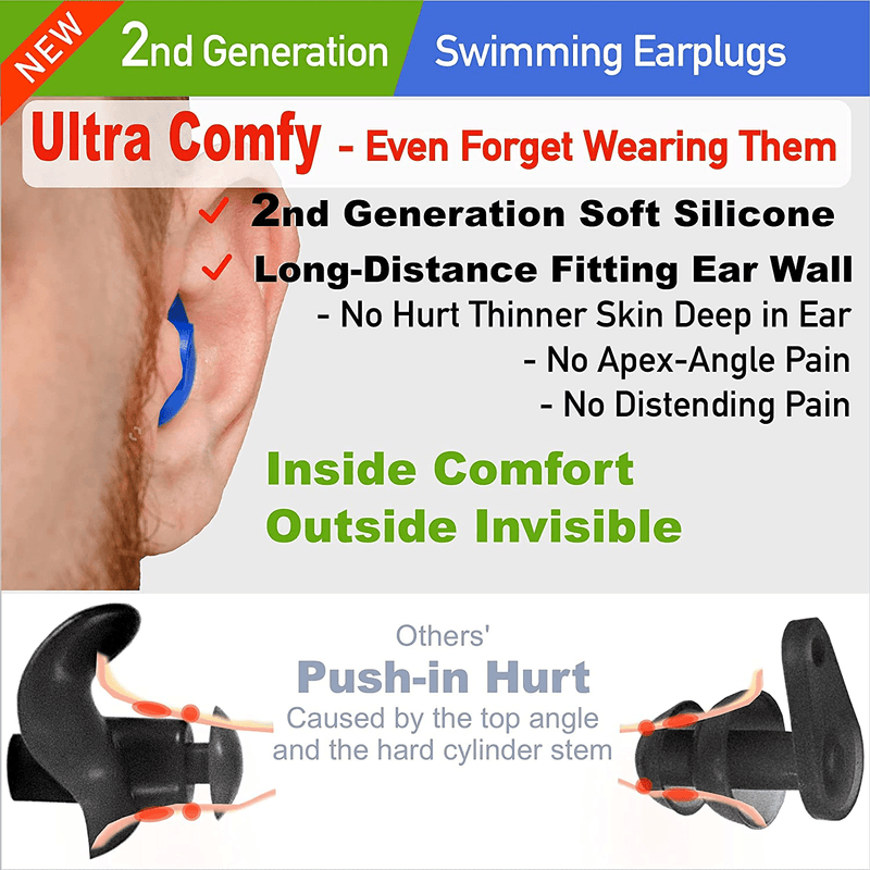 WaterDam Swimming Ear Plugs Great Waterproof Ultra Comfy Earplugs Prevent Swimmer's Ear Sporting Goods > Outdoor Recreation > Boating & Water Sports > Swimming WaterDam   
