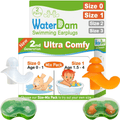 WaterDam Swimming Ear Plugs Great Waterproof Ultra Comfy Earplugs Prevent Swimmer's Ear Sporting Goods > Outdoor Recreation > Boating & Water Sports > Swimming WaterDam Size 0+1: Baby 0-1yr (Clear) / Toddler 1.5-4yr (Orange)  