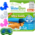 WaterDam Swimming Ear Plugs Great Waterproof Ultra Comfy Earplugs Prevent Swimmer's Ear Sporting Goods > Outdoor Recreation > Boating & Water Sports > Swimming WaterDam Size 3: Adults & Teens 14+ (White Blue Pink)  