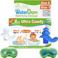 WaterDam Swimming Ear Plugs Great Waterproof Ultra Comfy Earplugs Prevent Swimmer's Ear Sporting Goods > Outdoor Recreation > Boating & Water Sports > Swimming WaterDam Size 0+1: Baby 0-1yr (Clear) / Toddler 1.5-4yr (Blue)  