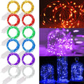 WATERGLIDE 12 Pack Fairy Lights Battery Operated (Included), 6.5Ft 20 LED Mini String Lights, Waterproof Silver Wire Firefly Starry Lights for DIY Wedding Christmas Party Mason Jars Decor, Warm White Home & Garden > Lighting > Light Ropes & Strings WATERGLIDE Multicolor 12 