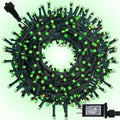 WATERGLIDE 300 LED Christmas Lights, 98.5FT Xmas String Light 8 Lighting Modes, Plug in Waterproof Mini Lights for Outdoor Indoor Holiday Christmas Tree Wedding Party Bedroom Decorations (Multicolor) Home & Garden > Lighting > Light Ropes & Strings Linhai Huanbo Lighting Co., Ltd. Green  