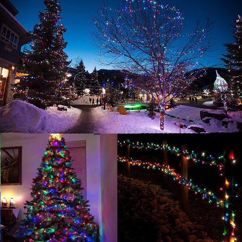WATERGLIDE 300 LED Christmas Lights, 98.5FT Xmas String Light 8 Lighting Modes, Plug in Waterproof Mini Lights for Outdoor Indoor Holiday Christmas Tree Wedding Party Bedroom Decorations (Multicolor) Home & Garden > Lighting > Light Ropes & Strings Linhai Huanbo Lighting Co., Ltd.   