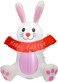 WATERGLIDE 5 FT Inflatable Easter Decoration, Lighted Bunny with Colorful Eggs in Blue Basket, Cute Rabbit Blow up Indoor Outdoor for Holiday Lawn Yard Garden outside Decorations Home & Garden > Decor > Seasonal & Holiday Decorations Taizhou Huangyan Yulong Arts&Crafts Co., Ltd Pink  