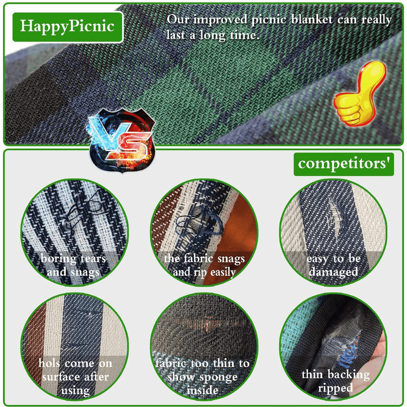 Waterproof Picnic Blanket Extra Large 87" X 67 " , Oversized Sand Proof Beach Mat, Handy Portable Picnic Rug for Outdoor Lawn Park or Camping Home & Garden > Lawn & Garden > Outdoor Living > Outdoor Blankets > Picnic Blankets HappyPicnic   