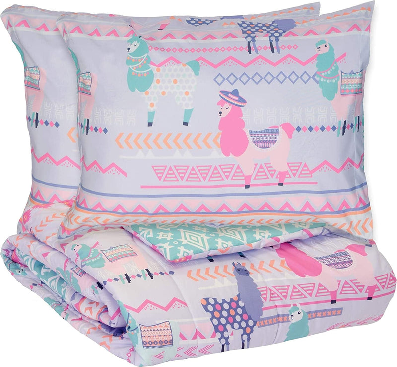 WAVERLY La La Llama Modern Graphic 3-Piece Reversible Comforter Set, Full, Multicolor Home & Garden > Linens & Bedding > Bedding > Quilts & Comforters WAVERLY   