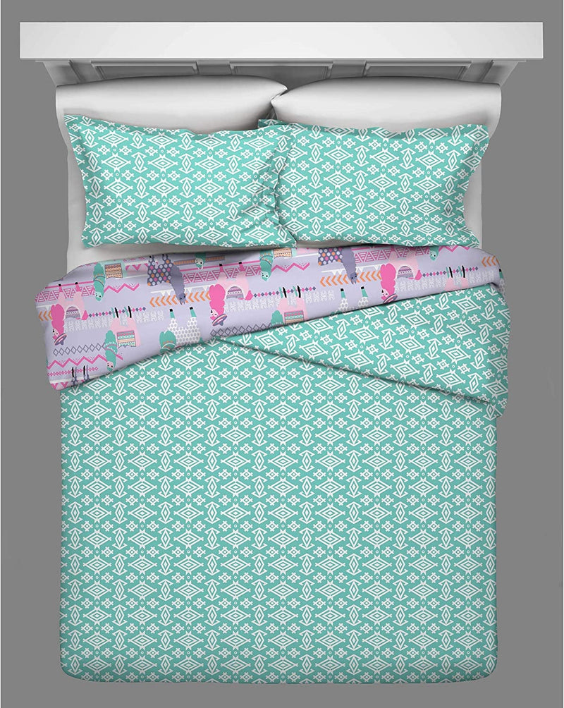 WAVERLY La La Llama Modern Graphic 3-Piece Reversible Comforter Set, Full, Multicolor Home & Garden > Linens & Bedding > Bedding > Quilts & Comforters WAVERLY   
