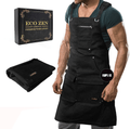 Waxed Canvas Apron (Kevlar Thread) Welding Apron - Heat&Chemical Resistant Heavy Duty Fully Adjustable to Comfortably Fit Men and Women Size S to XXL | Tool Apron Give Protection and Last a Lifetime Hardware > Tool Accessories > Welding Accessories ecoZen Lifestyle Black Kevlar  