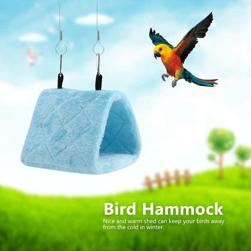 Wchiuoe Soft Plush Hammock Hanging Cage Tent for Birds Winter Warm Bed Pet Toy Pet Supplies Accessories(S-Blue) Animals & Pet Supplies > Pet Supplies > Bird Supplies > Bird Cages & Stands Wchiuoe   