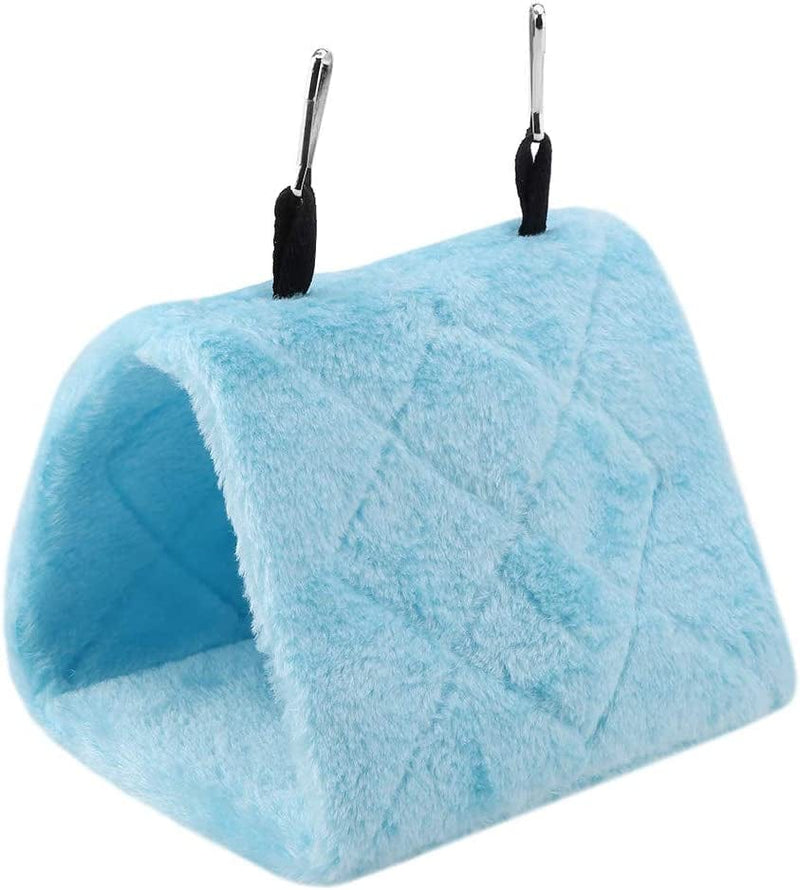 Wchiuoe Soft Plush Hammock Hanging Cage Tent for Birds Winter Warm Bed Pet Toy Pet Supplies Accessories(S-Blue) Animals & Pet Supplies > Pet Supplies > Bird Supplies > Bird Cages & Stands Wchiuoe   
