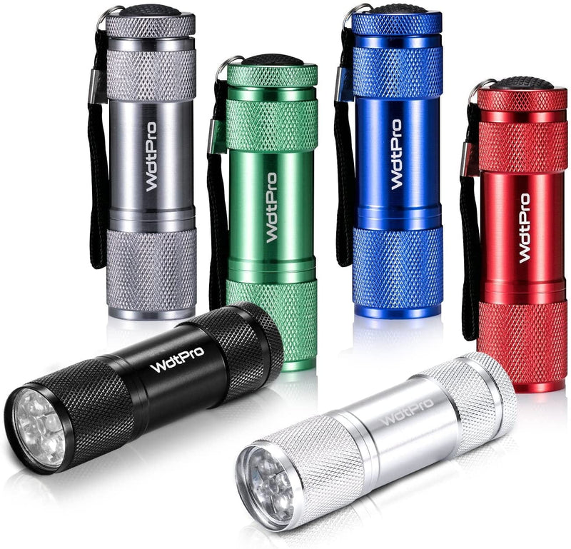 Wdtpro LED Mini Flashlights, Super Bright Flashlight with Lanyard, Assorted Colors - Best Tac Torch Light for Kids, Night Reading, Power Outages, Camping(6 Pack) Hardware > Tools > Flashlights & Headlamps > Flashlights WdtPro A  