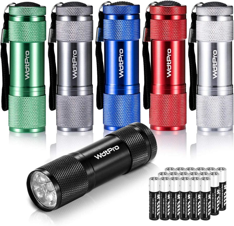 Wdtpro LED Mini Flashlights, Super Bright Flashlight with Lanyard, Assorted Colors - Best Tac Torch Light for Kids, Night Reading, Power Outages, Camping(6 Pack) Hardware > Tools > Flashlights & Headlamps > Flashlights WdtPro B  