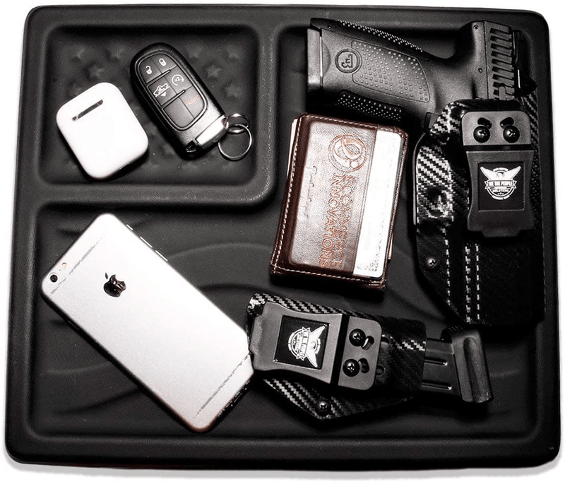 We The People Holsters - American Flag EDC Kydex Dump Tray - Valet Tray for Men - EDC Organizer and Catch-All for Everyday Carry - Keys - Change - Phone (Black) Home & Garden > Decor > Decorative Trays We The People Holsters   
