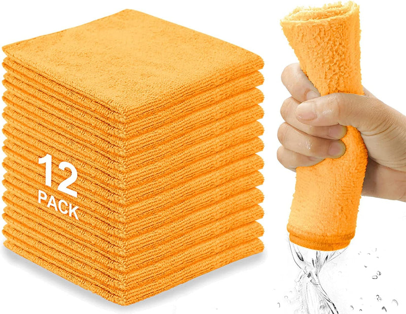 WEAWE Stainless Steel Cleaning Cloth, Premium Microfiber Stainless Steel Cleaner for Appliances, Great for Oven, Stove and Refrigerators, Washable and Reusable, 12 Pack, 12 × 12 Inch Home & Garden > Household Supplies > Household Cleaning Supplies WEAWE Orange 12 Pack(13.5" x 13.5") 